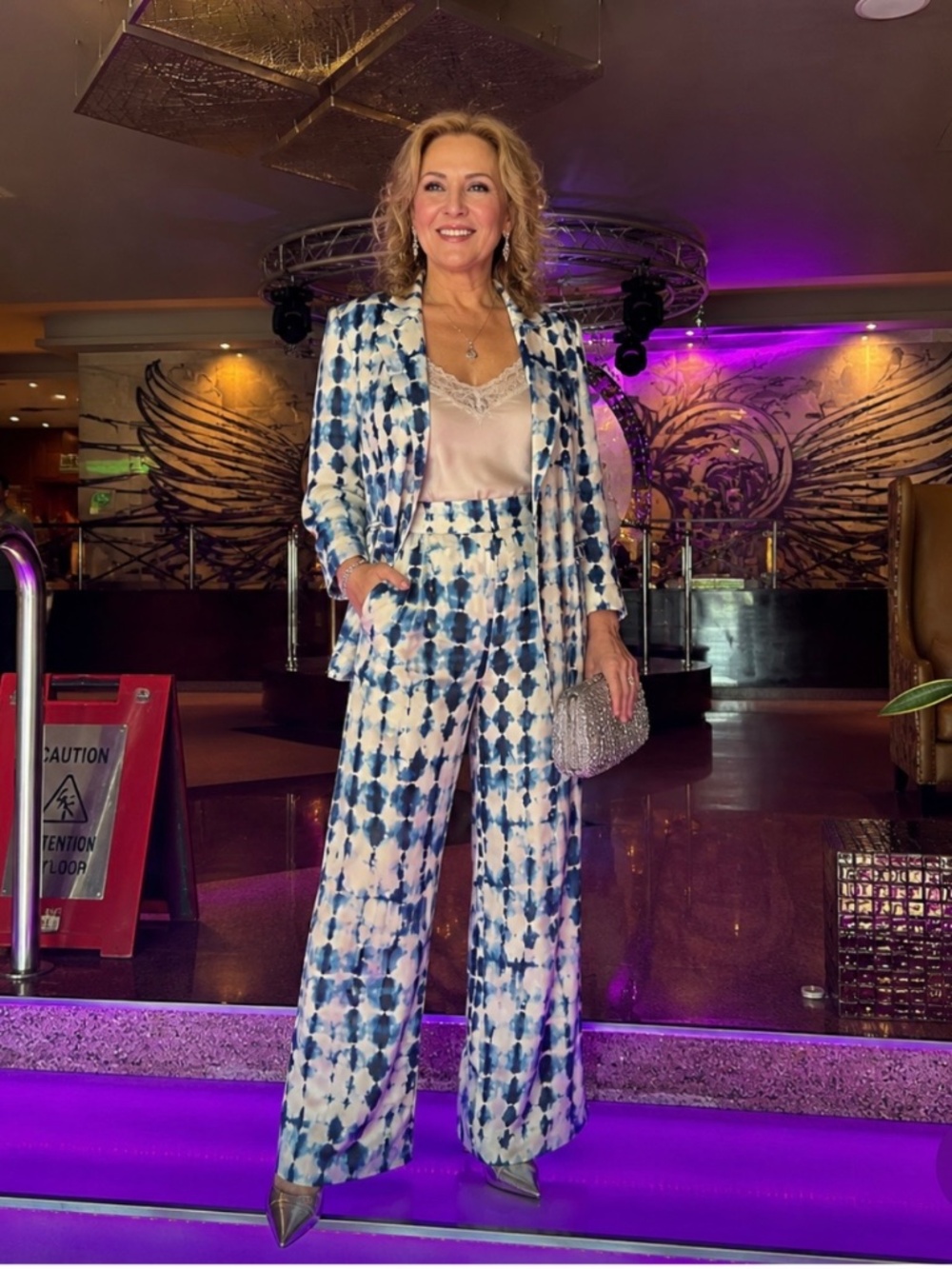 Fashion  Satin Suit - FREE extra blue pants